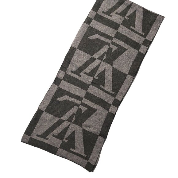 LOUIS VUITTON LV Split Dark Gray & Light Gray Scarf Pre-Owned - Picture 8 of 12